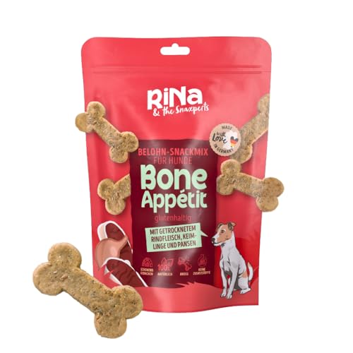 RiNa Bone Appetit I Glutenhaltige Hunde-Leckerli | Mit Getrocknetem Rindfleisch, Keimlinge & Pansen | Ballaststoffe & Vitamine | Made in Germany von RiNa & the Snaxperts