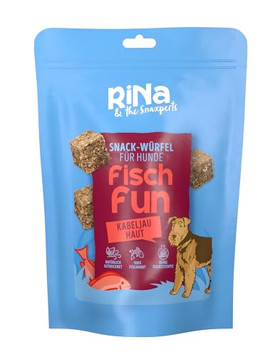 RiNa's Snack-Würfel für Hunde (Kabeljauhaut) - Reich an essentiellen Omega-3, -6 und -9 Fettsäuren - Fördert Gesundheit und Wohlbefinden - 140g von RiNa & the Snaxperts