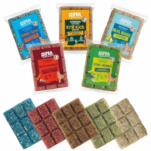 RiNa Mixed Riegel - Multipack Hundekuchen | 5x Superfood Leckerlies für Ihren Hund | Gesunder Hundesnack | Für Allergien & Unverträglichkeiten | Fördert Immunsystem & Knochenwachstum | Glänzendes Fell von RiNa & the Snaxperts