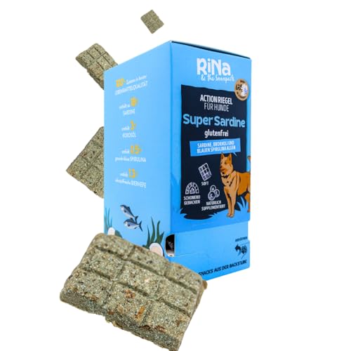 RiNa Superfood Hundekuchen - Riegelbox 10x Super Sardine - Gut für Fell, Haut und das Immunsystem - Omega-3, Proteine und Vitamin-B - Made in Germany von RiNa & the Snaxperts