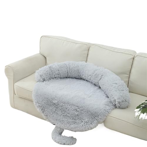 Neues Haustiernest Plüsch Winter Warme Haustiermatte Wasserdichtes Hundebett Grenzüberschreitende Hundehütte Abnehmbar Waschbar (Farbe: Gradient Grey Filet, Größe: 909020cm) von RiRaku