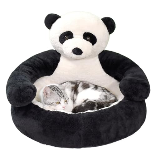 RiRaku Four Seasons Universal-Hundenest, halbgeschlossenes Katzennest, abnehmbar und waschbar, Katzennest, Hundematte, warmes Haustiernest, Matte, kleiner Hund (Farbe: Panda-Umarmung, Größe: XL 77 cm) von RiRaku