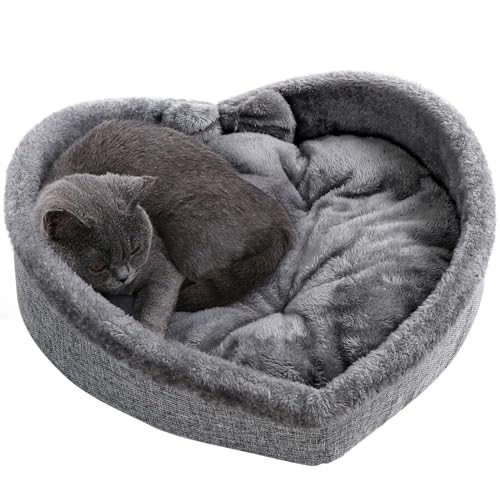 RiRaku Love Cat Nest Halbgeschlossenes Hundenest Katzenschlafmatte Katzenbett Vier Jahreszeiten Universal Niedliches Katzennest Katzenvilla Haustiernest von RiRaku