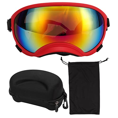 RiToEasysports Verstellbare Stra-Hunde-Sonnenbrille, Hundebrille mit Guter Schnalle für Große Rassen (roter Rahmen, rote Linse) von RiToEasysports