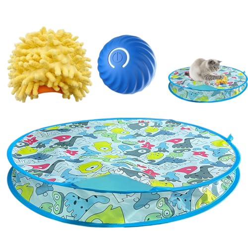 Bewegungsaktiviertes Katzenspielzeug, Haustier-Übungsspielzeug, Katzenversteckspielzeug, Langeweile Linderung Katzenspielzeug, interaktiver Katzenspielzeugball, Katzenspielzeug für 70 cm / 27,56 Zoll von Riaisttd