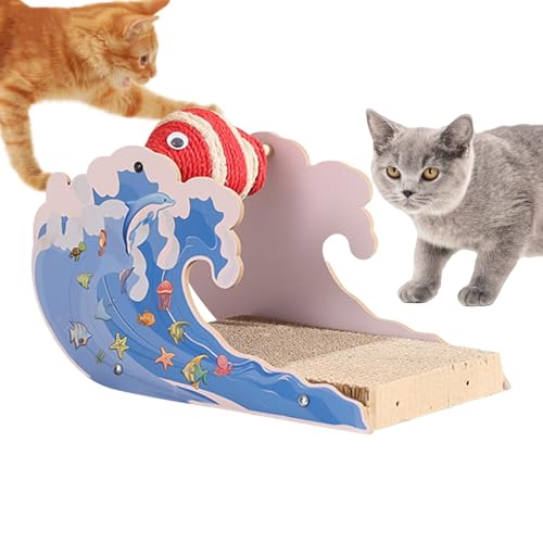 Cat Scratching Ball Toy, Multipurpose Dolphin Scratching Board, 30x19x19cm/11.81x7.48x7.48 inches Kitten Scratch Pad, Cute Claw Sharpener for Resting, Relaxing, and Entertainment von Riaisttd