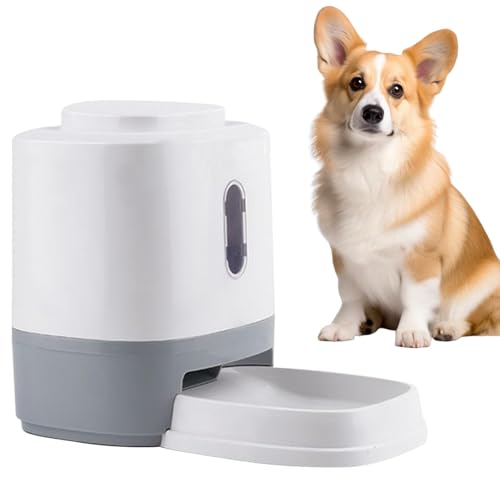 Dog Food Dispenser, 1.5l Press Automatic Cat Feeder with Bowl, Slow Feeding Design, Interactive Enrichment Toy, Portion Control Healthy Eating for Small to Medium Puppies, Kittens von Riaisttd