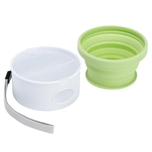 Food Bowl for Dogs, Folding Silicone Pet Treat Dishes with Poop Bag Holder, Portable Pet Food Storage Water Bowl for Camping, Hiking, Backpacking, Traveling von Riaisttd