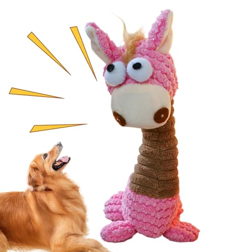 Hundespielzeug mit Quietscher, Weiches Quietschspielzeug Giraffe, Interaktives Haustier Kauspielzeug, Plüsch Welpe Beißspielzeug, Quietschendes Hund Plüschtier, Giraffe Hundespielzeug für Welpen, von Riaisttd