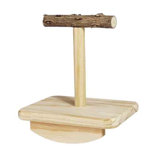 Parrot Perch Rocking Toy, Natural Wood Bird Perches, Portable Birds Stand, 9.45x6.3x9.64in/5.51x3.94x6.1in Bird Chewing Toys, Plaything for Long-Tailed Parakeet von Riaisttd