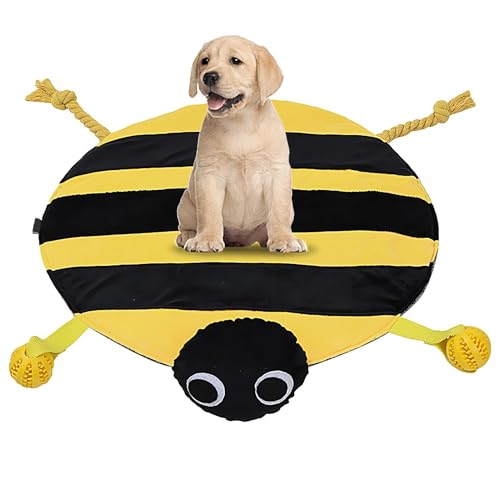 Pet Treat Matte, Slow Feeder Pad für Welpen 320g, Schnüffelpad Langsames Füttern, Training und Stressabbau, Inklusive Zugseil und Futterleckball, Polyester, Baumwolle, Gummi von Riaisttd