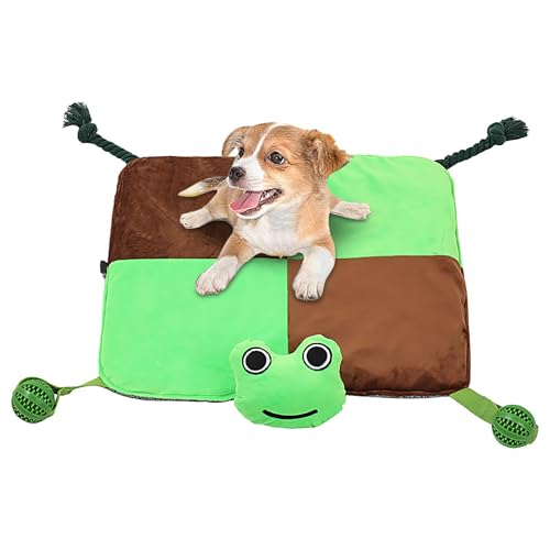 Pet Treat Matte, Slow Feeder Pad für Welpen 320g, Schnüffelpad Langsames Füttern, Training und Stressabbau, Inklusive Zugseil und Futterleckball, Polyester, Baumwolle, Gummi von Riaisttd