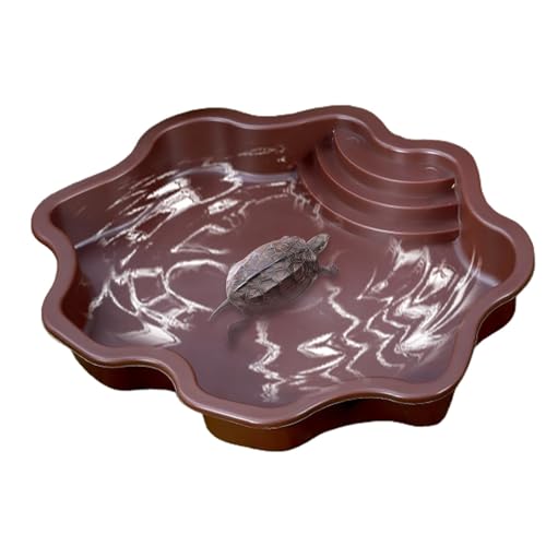 Reptile Water Dish, Large Capacity Pool Turtle Feeder Dish 11.81x11.81x2.17 inches, Turtle Food and Bowl, Tub for Geckos and Turtles, Natural Habitat Creation von Riaisttd