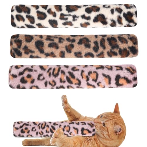 Riaisttd Catnip Stuffed Toys for Cats, Kitten Interactive Plush Pillow, Soft Chew Cushion, 3X Leopard Print Strip Toy 14.57x2.36 inches for Indoor Cats and Kittens von Riaisttd