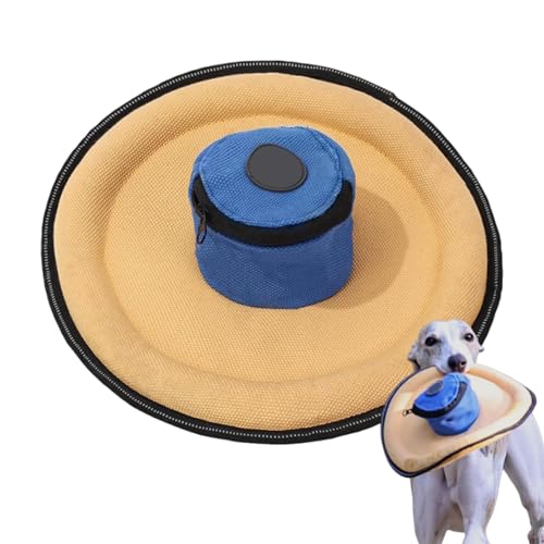 Riaisttd Dog Flying Disc, Soft Canvas Interaktives Spielzeug, Stabiles Fang- und Apportierspiel, Haustierbedarf für Outdoor-Spielsachen, Inklusive Snackbeutel, Kleine, Mittel, Große Rassen von Riaisttd