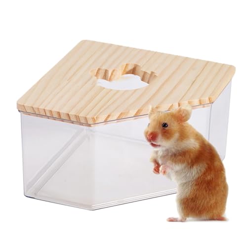 Riaisttd Hamster Sand Bath Box, Pet Cage Clear Box Hamsters Sand Bathtub 15.5x10.5x6cm, Gerbil Shower and Digging, Small Animals Toilet for Balcony, Children's Room, Bedroom von Riaisttd