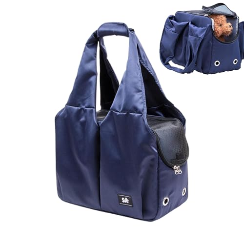 Tragetasche für kleine Hunde, Katzen-Schultertasche, atmungsaktiver Stoff, weich gepolsterter Riemen, waschbares Stoffmaterial, reisefreundliches Design, Outdoor-Zubehör von Riaisttd