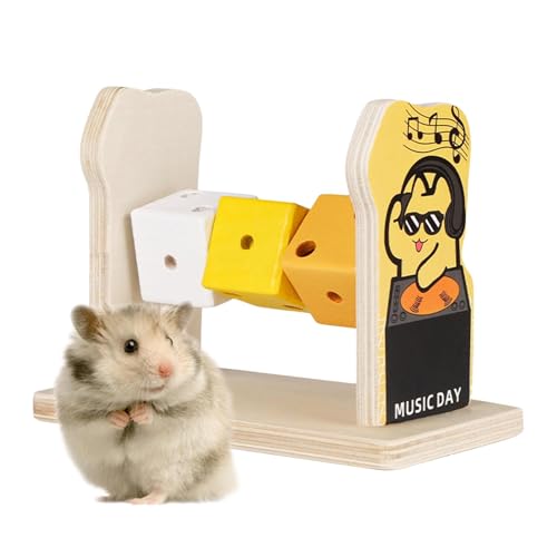 Wooden Hamster Toys, Small Animal Enrichment, Creative Hamster Activity Toys, Interactive Hamster Toys, 14x6.5x10.5cm/5.51x2.56x4.13 Inches for Hamster Cage Accessories von Riaisttd