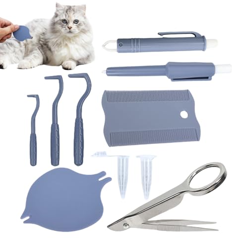 Zeckenentfernungswerkzeug, Flohpicker-Kit für Hunde, sanftes Haustier-Parasiten-Extraktor-Set, 80 g für mehrere Haustierhäuser, Innen- und Außenbereich, reisefreundliche Pflegelösung Veterinärbüros Zeckenentfernungswerkzeug, Flohpicker-Kit für Hunde, sanftes Haustier-Parasiten-Extraktor-Set, 80 g für mehrere Haustierhäuser, Innen- und Außenbereich, reisefreundliche Pflegelösung Veterinärbüros von Riaisttd