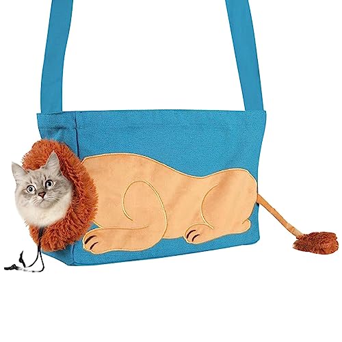 Katzen-Hundeträger,Atmungsaktive Cartoon-Löwe-Katzentasche | Hundetasche aus Segeltuch für Haustiere, für Ausflüge, Katzen, Hunde, Haustiere, Reisen Rianpesn von Rianpesn