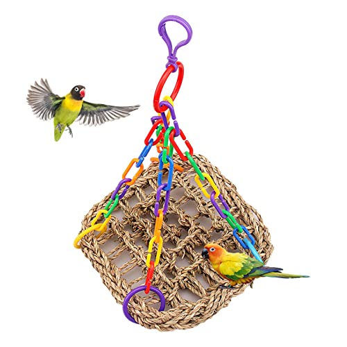 Nymphensittich Seegrasschaukel | Sittich-Schaukel-Spielzeug | Parrot Hammock Swing Toy Bissfeste Sicherheit mit Fester Schnalle Verschleißfest für Übungsruhe Rianpesn von Rianpesn