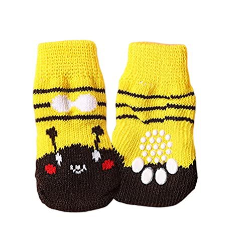 Rianpesn Hundepfotenschutz | Hunde-Grip-Socken mit Riemen Traktionskontrolle - Verhindert Lecken, Rutschen, bessere Kontrolle für den Innenbereich auf Holzböden von Rianpesn