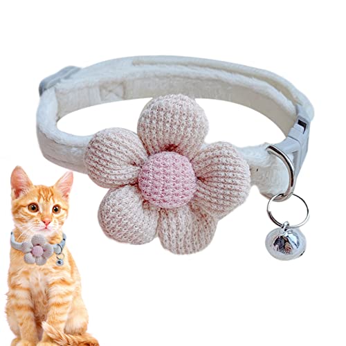 Rianpesn Katze Blumenhalsband | Zartes Katzenhalsband mit Blumen-Katzenhalsband,Sommerblumenmuster-Halsband für Haustiere, tägliche und sommerliche Dekoration von Rianpesn