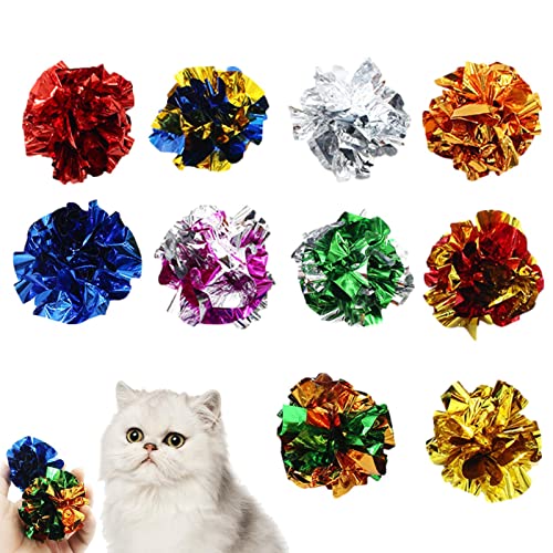 Rianpesn Knisterbälle für Katzen - lustiges Kätzchen-Spielzeug - Crinkle Cat Toys für Indoor-Katzen, Kitten Crinkle Toys Bunte Mylar-Kugeln Crinkle Paper Ball für Katzenhaustiere von Rianpesn