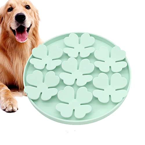 Rianpesn Leckkissen für Hunde,Puzzle-Schüssel & Erdnussbutter-Leckpad mit starkem Saugnapf | Erhöhter Hunde-Puzzlenapf im Blumen-Design zur Linderung von Langeweile, Leckereien am Boden von Rianpesn