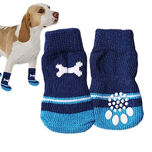 Rianpesn rutschfeste Hundesocken, Anti-Rutsch-Socken mit doppelten Seitengriffen für Traktionskontrolle für Hunde, Puppy Doggie Senior Dog Paw Protector Pet Furry Kostü von Rianpesn