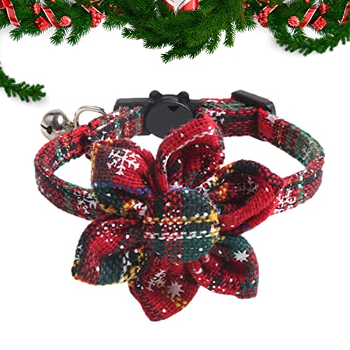 Richolyn Weihnachten Hundehalsband | Hundehalsband mit Abnehmbarer Blume | Weihnachtshalsbänder für kleine, mittelgroße Hunde, Katzen und Haustiere von Richolyn