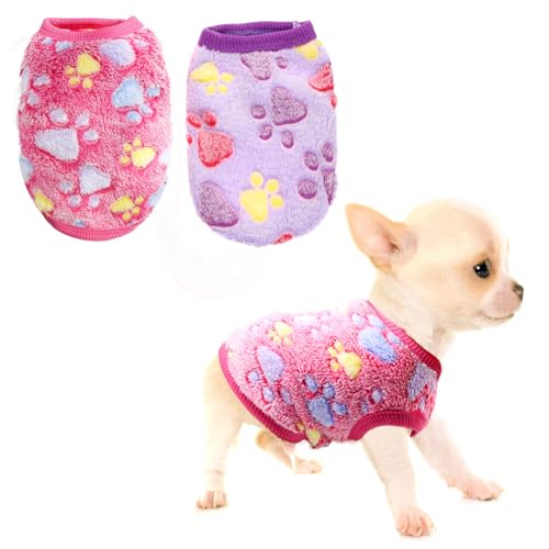 2 Stück Hundepullover XS Hundepullover XXS Hundepullover Chihuahua Pullover XXSmall Hund Pullover Winter Warm Welpen Pullover Jungen Mädchen Winzige Hunde Outfits Hund Weihnachtspullover (XS) von Richylahh