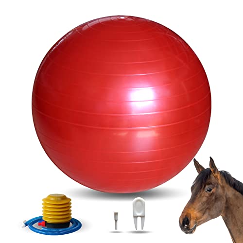 RideFound Pferde-Spielbälle, 76,2 cm, Mega-Pferdeball für Spieltraining, Pferdefußball, Anti-Burst, Herdingball für Pferde, Ziege, Esel, Rot von RideFound