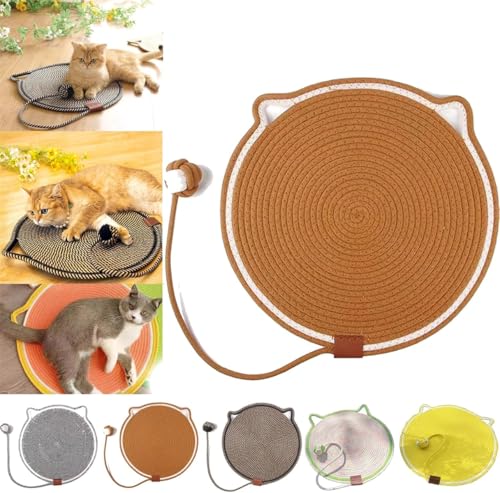 Celery Pets Dual Scratching Pad,Scratching Pads for Cats,Cat Scratching Natural Cotton Rope Cat Scratching Pad,Cat Bed Scratching Pad,Round Horizontal Floor Cat Scratching Pads (Caramel, 16.5 inch) von Rietoiu