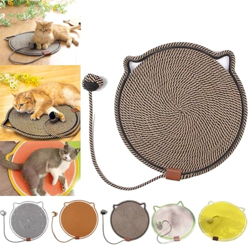 Celery Pets Dual Scratching Pad,Scratching Pads for Cats,Cat Scratching Natural Cotton Rope Cat Scratching Pad,Cat Bed Scratching Pad,Round Horizontal Floor Cat Scratching Pads (Coffee, 16.5 inch) von Rietoiu