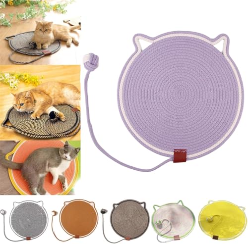 Celery Pets Dual Scratching Pad,Scratching Pads for Cats,Cat Scratching Natural Cotton Rope Cat Scratching Pad,Cat Bed Scratching Pad,Round Horizontal Floor Cat Scratching Pads (Purple, 16.5 inch) von Rietoiu