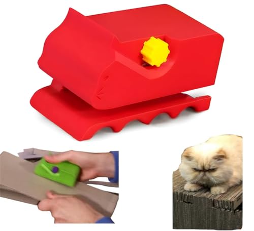 Kitty Cutter,Cardboard Cutter for Cat Scratchers,3D Printed Card Board Cutter,Cardboard Cutter DIY Cat Scratchers,Handheld Cardboard Recycle Tool,Cardboard Cutting Machine Strip Tool (Red) von Rietoiu