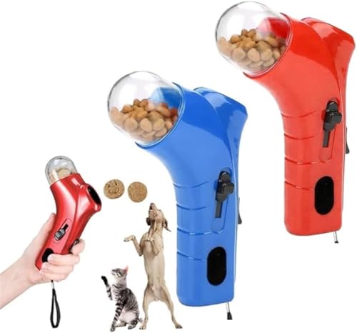 Rietoiu Cat Treat Launcher Gun Shooter,Pet Food Dispenser Launchers,Training Puppy Shooter Feeder,Interactive Dog Food Catapult,Handheld Pet Snack Shooter for Cats & Dogs Food Catapult (Set B) von Rietoiu