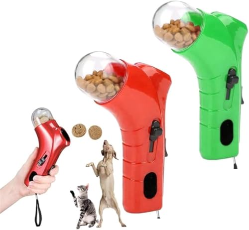 Rietoiu Cat Treat Launcher Gun Shooter,Pet Food Dispenser Launchers,Training Puppy Shooter Feeder,Interactive Dog Food Catapult,Handheld Pet Snack Shooter for Cats & Dogs Food Catapult (Set C) von Rietoiu