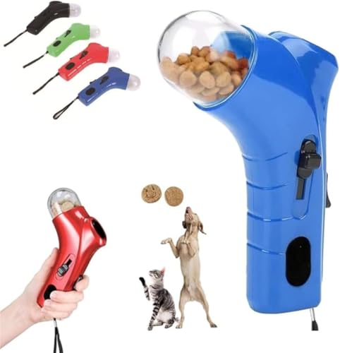 Rietoiu Katzen-Leckerli-Werferpistole, Katzen- und Hundefutter-Shooter-Pistole, interaktives Haustier-Snack-Katapult, lustiger Haustier-Ballspender, Pistole, Spielzeug, Kätzchen, Welpen, Training, von Rietoiu