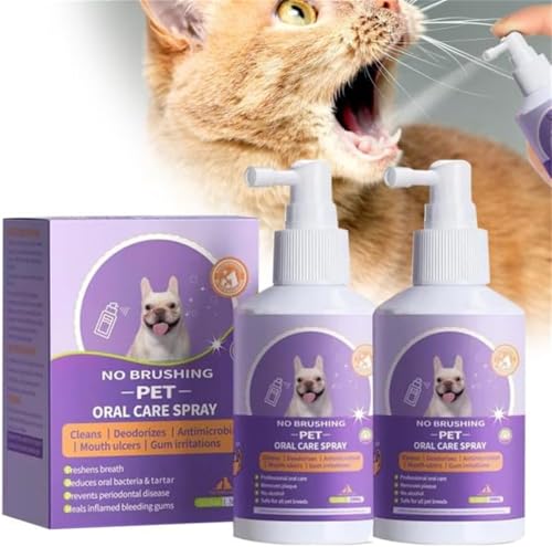 Rietoiu Sofenthiss – Sofenthiss Zahnreinigungsspray für Hunde und Katzen, 2024 neues Haustier-Reinigungsspray, Haustier-Mundpflege-Spray, saubere Zähne, Haustier-Atemerfrischer-Spray, Pflegespray (2 von Rietoiu