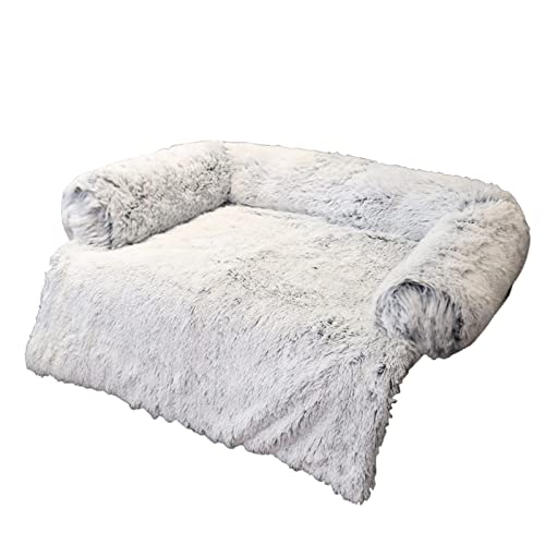 Rifuli Elastisches Plüsch-Sofa, Hundebett, Katzenbett, waschbar, Haustierbett, Sofa, Matratzenauflagen (Weiß, 62 × 62 cm) von Rifuli