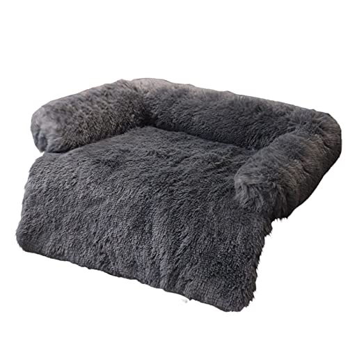 Rifuli Elastisches Plüschsofa, Hundebett, Katzenbett, waschbar, Haustierbett, Sofa, Matratzenauflagen (Grau, 62 × 62 cm) von Rifuli