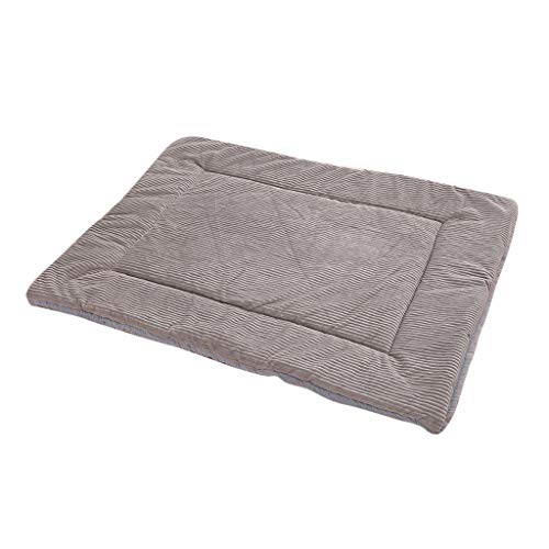 Rifuli Weiches Cord-Hundebett und Katzenbett, waschbar, Haustierbett, Matte, Schlafmatratze (Grau, mittel) von Rifuli