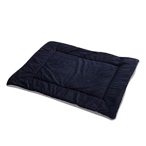 Rifuli Weiches Cord-Hundebett und Katzenbett, waschbar, Haustierbett, Matte, Schlafmatratze (Marineblau, klein) von Rifuli