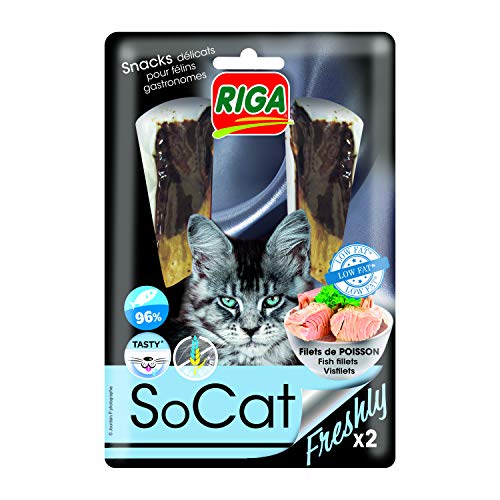 Riga - SoCat Freshly Thunfischfilet - Leckerbissen für Katzen Reich an Proteinen - Getreide- und Glutenfrei - Packung mit 2 Thunfischfilets, 25g von Riga