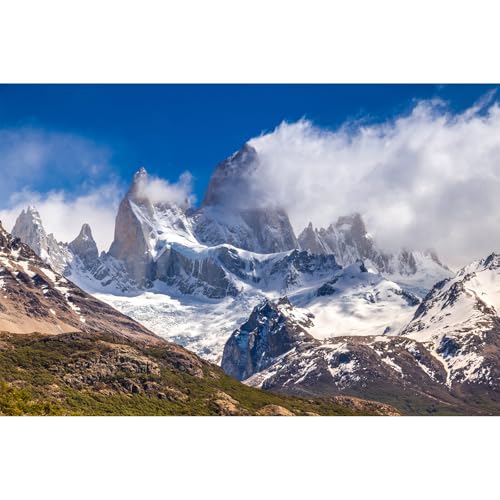 Hintergrund für Aquarium, Gletscher in Bergen, Landschaft, Terrarium, allgemeine Ansicht auf Berge, klarer blauer Himmel, Aquarium-Hintergrund, Berggletscher, Reptilien-Lebensraum, 122 x 61 cm von Riivvdise