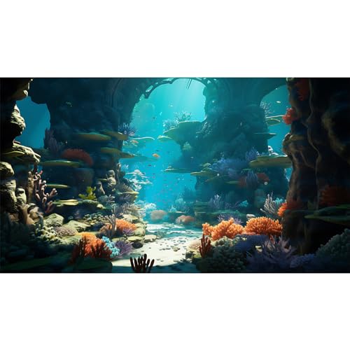 Riivvdise Aquarium-Hintergrund, Unterwasserwelt, Korallenriff und tropische Fische, Terrarium, Hintergrund, Unterwasserlandschaft, Aquarium-Hintergrund, Tapete, Poster, Reptilien-Lebensraum, Vinyl, von Riivvdise