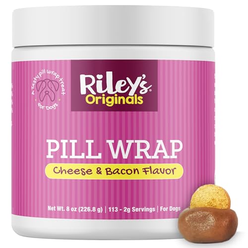 Riley's Pillenwickel für Hunde – Köstliche Pillenpaste mit Käse- und Speckgeschmack für Hunde – Wickeln Sie Pillen, Kapseln, Tabletten in eine Tasche oder einen Beutel, um den Geschmack zu überdecken von Riley's