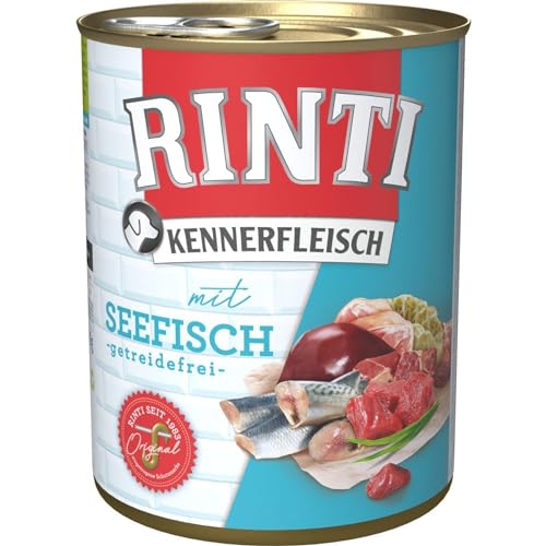 12er Pack Rinti Pur Kennerfleisch Seefisch 800g von Rinti